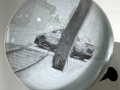 "Day after Day #13" by Hyunsung Cho. Glass and Enamel Paint. 6" diameter.  From the "An Ordinary Day" Solo Exhibition.