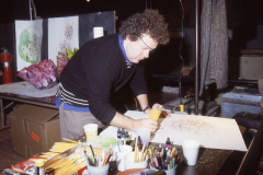 1985 Dale Chuhuly working in the Glass Studio during GlassWeekend