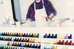 1992 Ken Leap, WheatonArts Ambassador Artist, demonstrating in the Stained Glass Studio