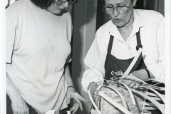 1995 Glenna Callahan and Joan Collier (L to R) at a Spring Basket Workshop