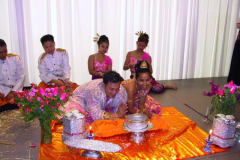 2002 Cambodian Wedding, tying of the hands ceremony