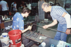 1986 Paperweight Weekend Demonstration by Gordon Smith (seated) and Johne Parsley