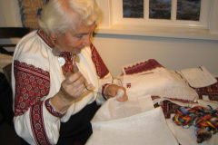 2005 Eudokia Sorochaniuk, Master in Ukranian Embroidery and Weaving, in the DJFC.