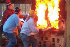 2005 Wood firing outside the Pottery Studio