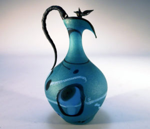 Turquoise blue bird pitcher