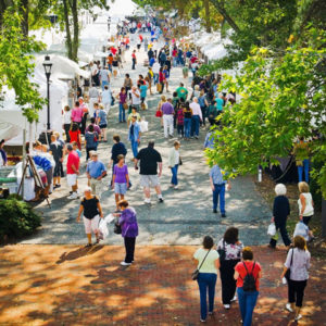 aerial view of the Festival of Fine Craft Crowd