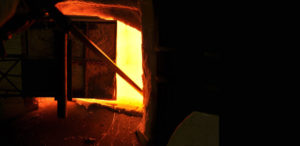 close up shot of glass furnace