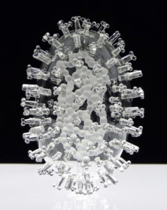 Representation of Avian Flu in glass piece