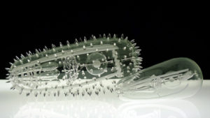 Representation of malaria in glass piece