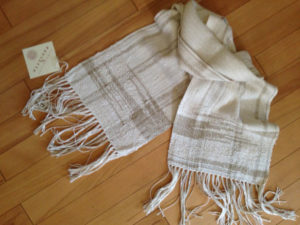 White Plaid Scarf by Pauletta Berger