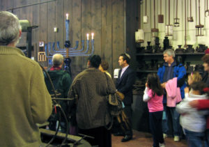 Menorah Lighting in Glass Studio