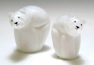 Miniature Glass Polar Bear Sculptures