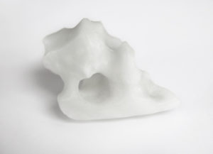 Salt maquette and cast powder glass by Mollie McKinley