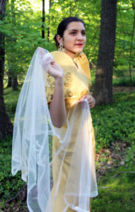 Woman dressed in traditional Philippine bride attire