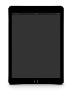 Stock image photo of a black ipad with a blank screen