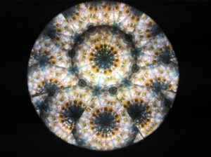 Image of kaleidoscope as seen through the viewing aperture.