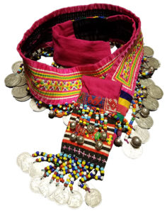 Hmong embroidered and beaded belt by Pang Xiong Sirirathasuk Sikoun