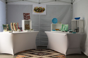 Booth showcasing the glass art of Stephanie Baness