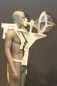 Allan Wexler, Breath, artwork shown on a grey mannequin.