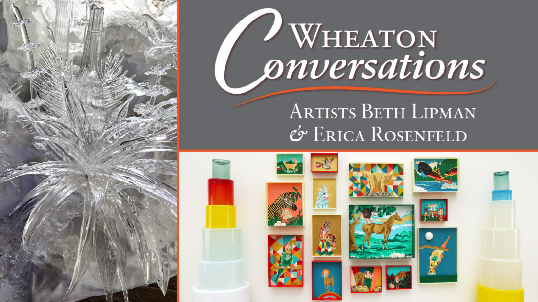 Wheaton Conversations: Artists Beth Lipman and Erica Rosenfeld. Two images: Detail of 